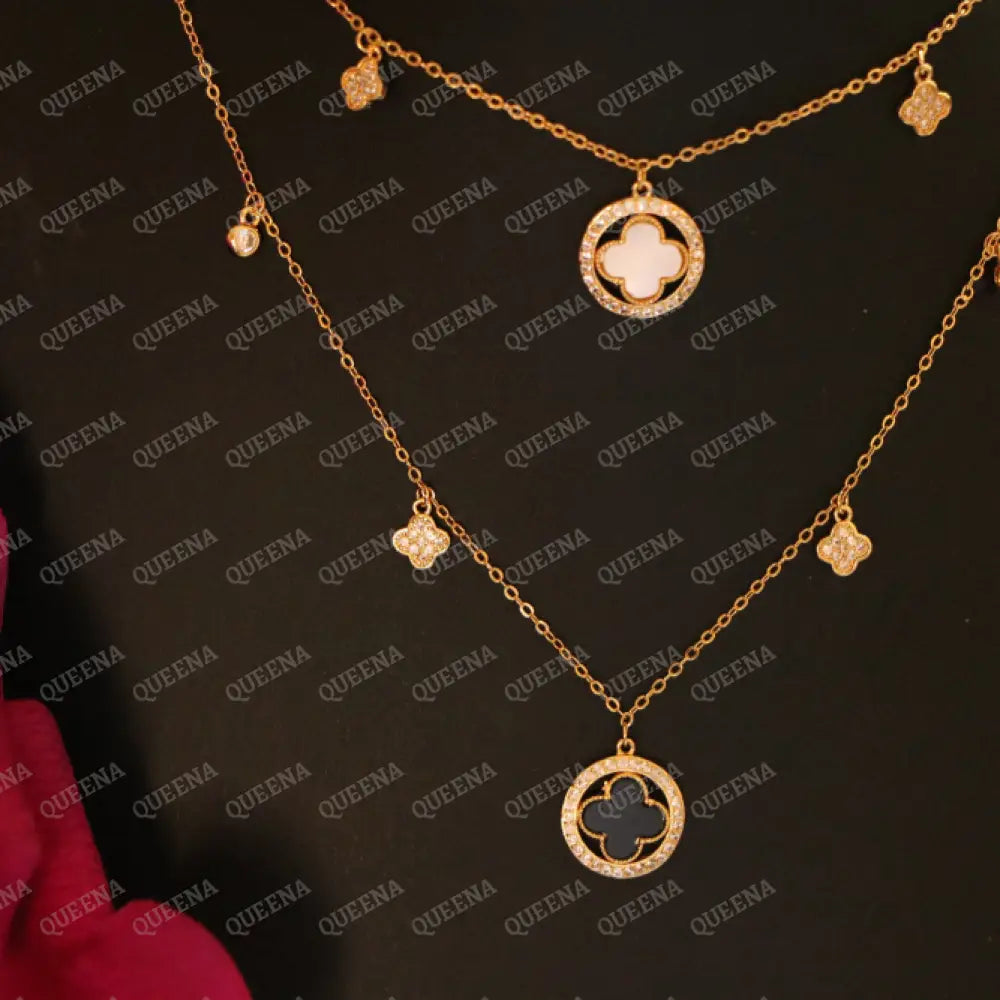 Unique Circular Clover Chocker Necklace Necklaces