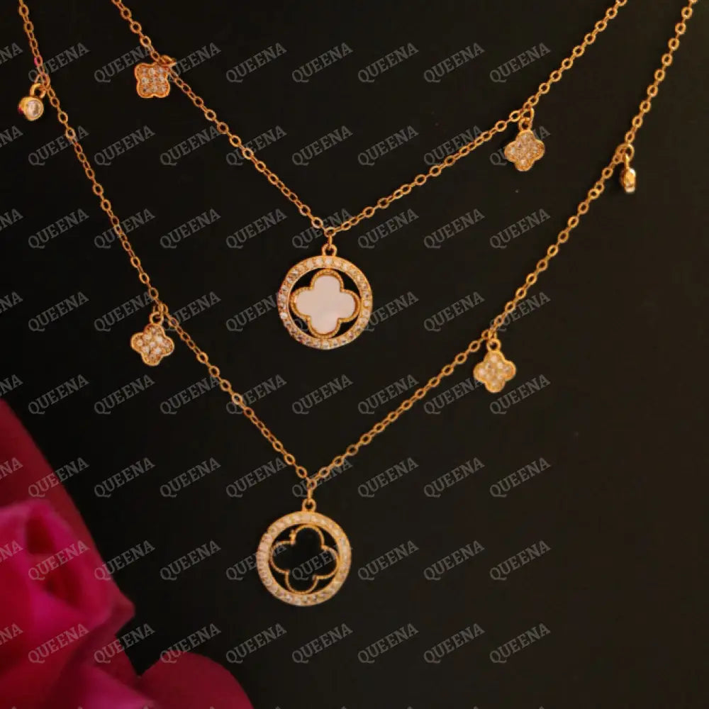 Unique Circular Clover Chocker Necklace Necklaces