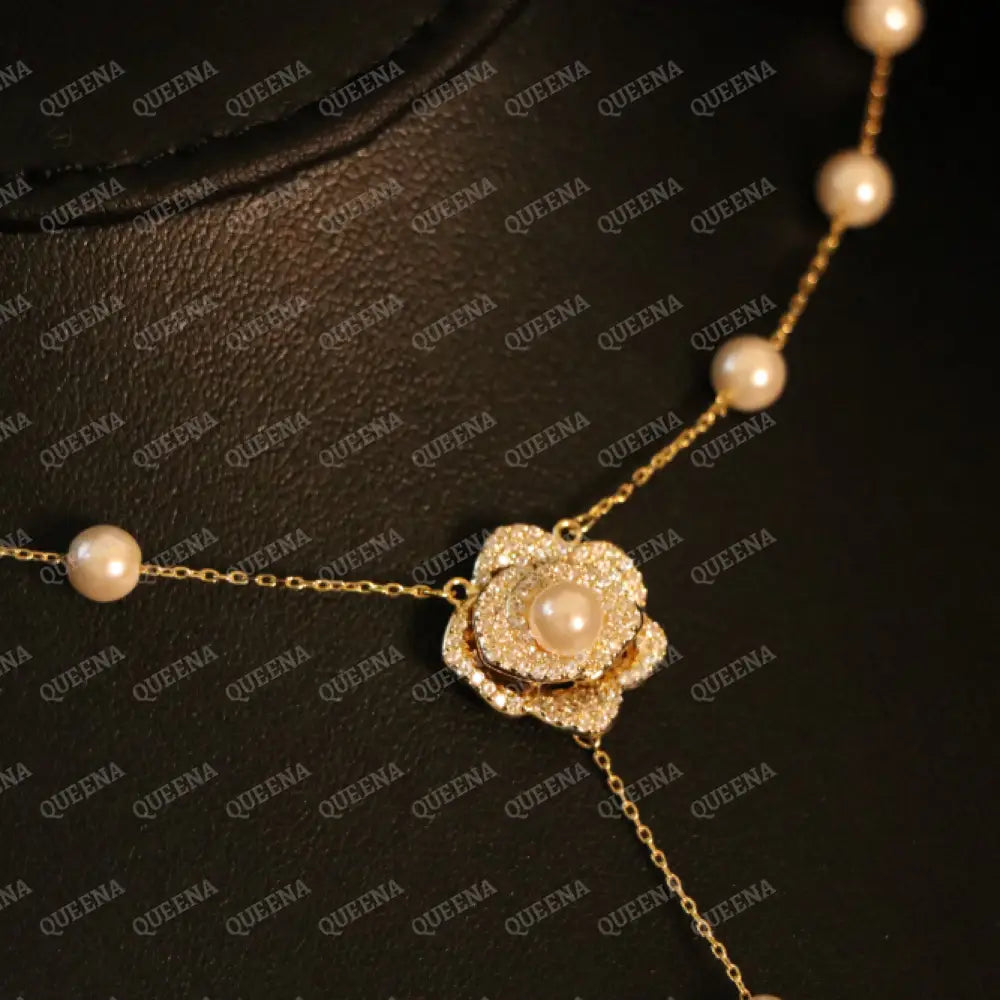 Unique ROSE Flora Pearls Necklace Necklaces