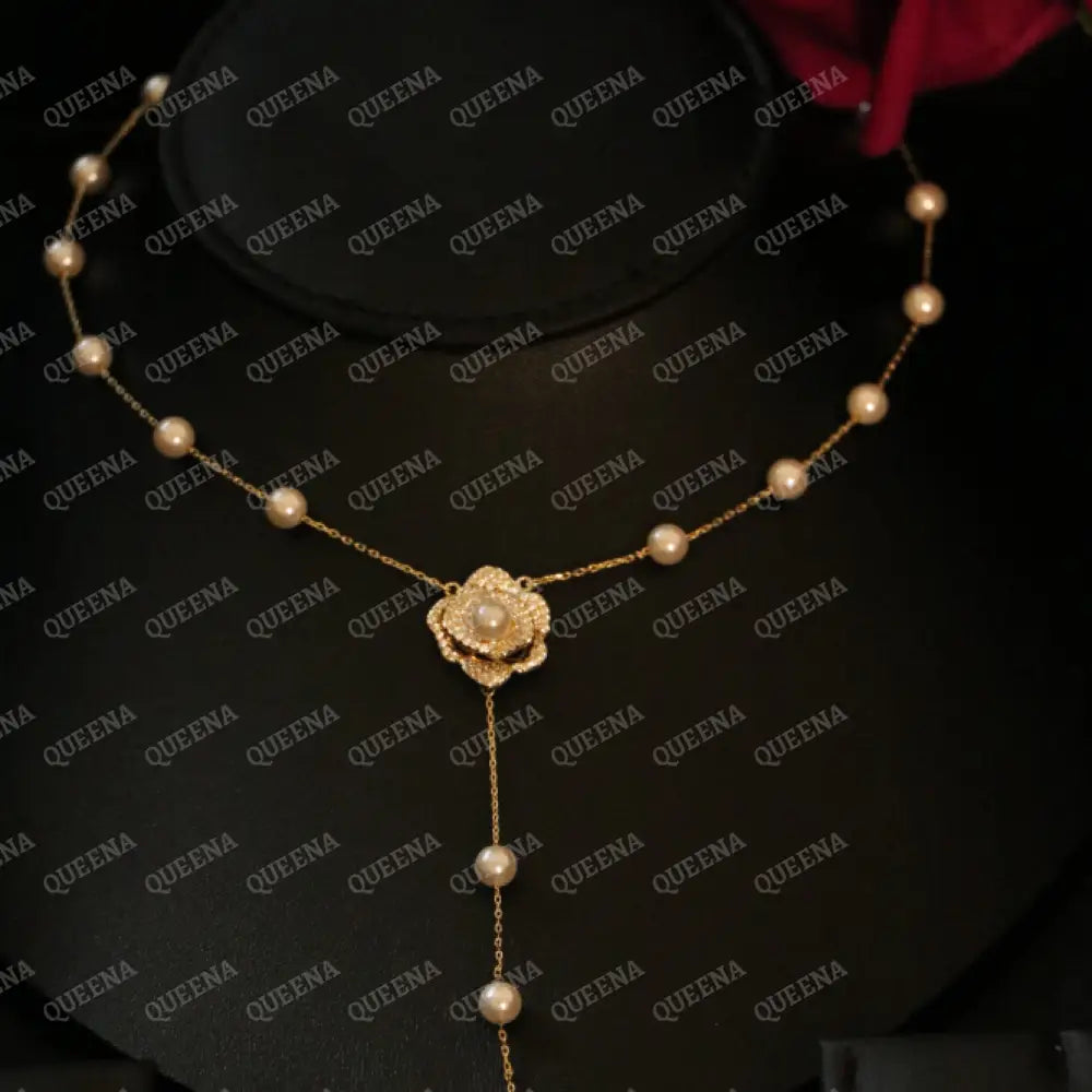 Unique ROSE Flora Pearls Necklace Necklaces