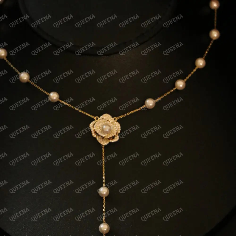 Unique ROSE Flora Pearls Necklace Necklaces