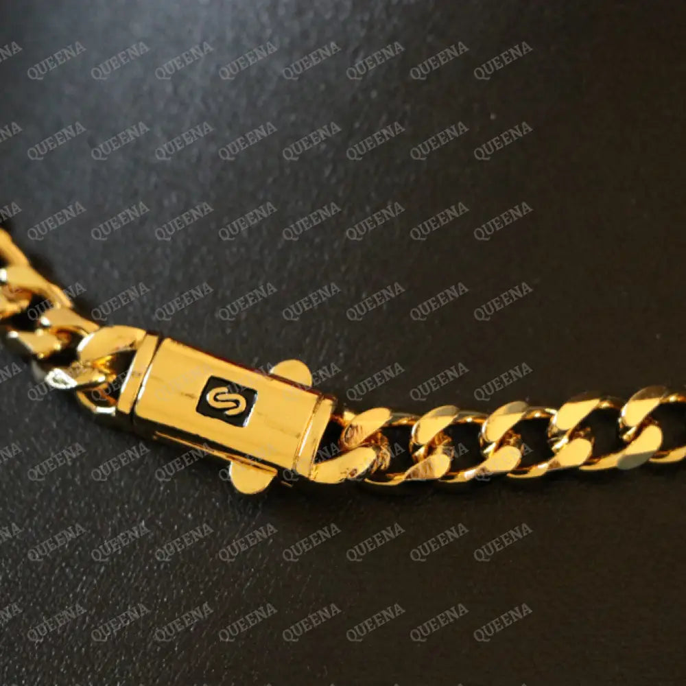 18K Gold Plated MONACO Golden Plain Chain Necklace Necklaces