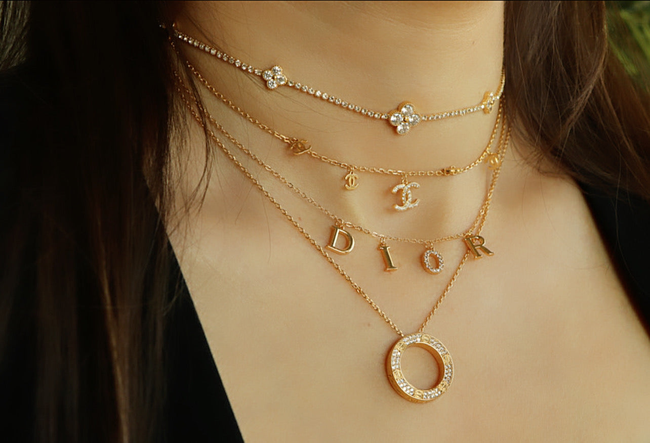 Florita Golden Zircon Stone Tennis Choker Necklace