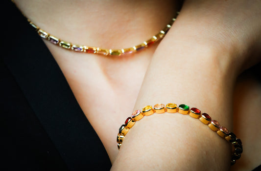 Colorful Cristal Zirconia Stone Tennis Bracelet