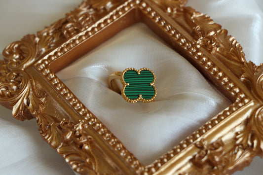 Luxury VCA RING - GREEN Leaf Clover Free Size Ring - Adjustable