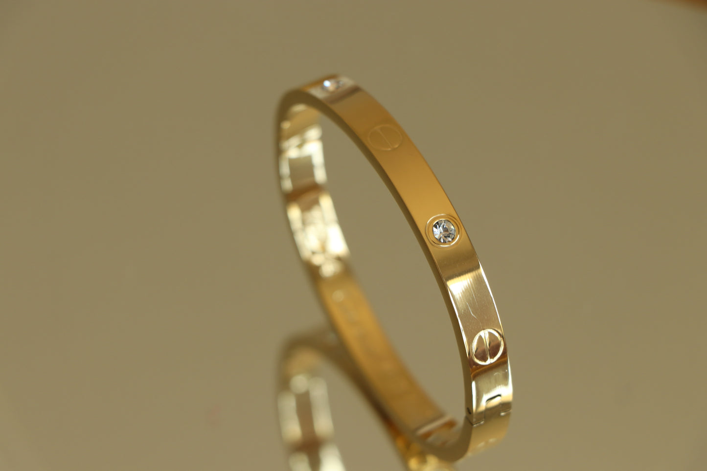 Iconic Bangle LOVE Bracelet with Crystal Diamonds - High Quality 18k Gold Plated Statement Piece