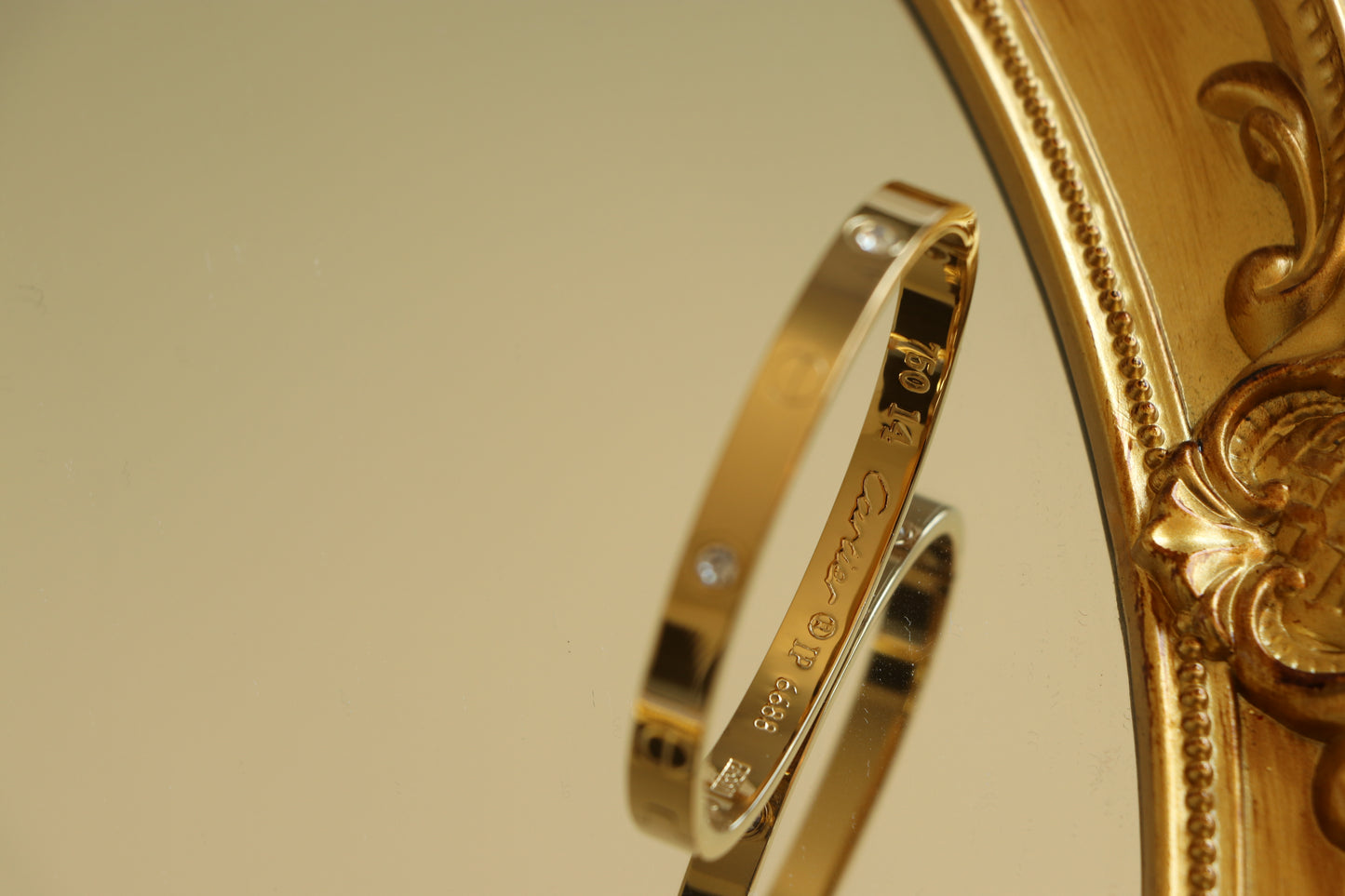 Iconic Bangle LOVE Bracelet with Crystal Diamonds - High Quality 18k Gold Plated Statement Piece