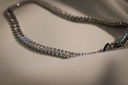 Silver Rhinestone chain Tennis Bracelet