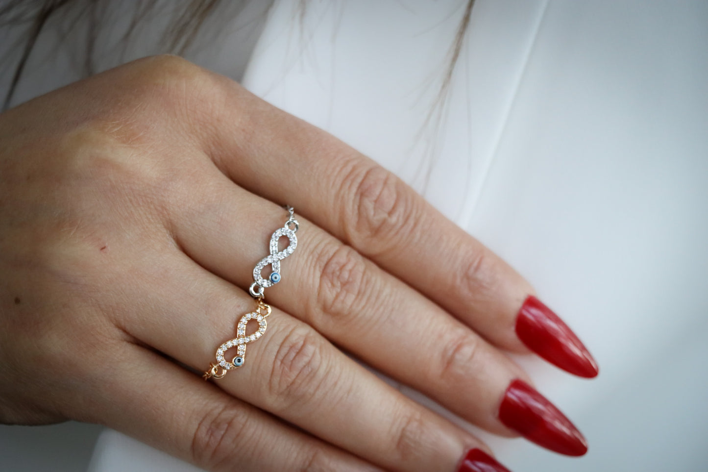 Trendy Infinity Charm Delicate Chain Ring