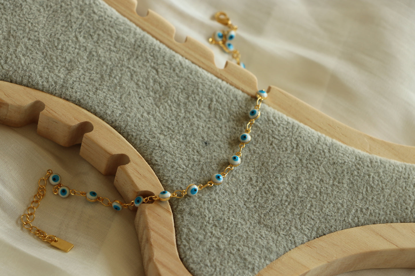 Simple Blue Lucky Evil Eyes Anklet