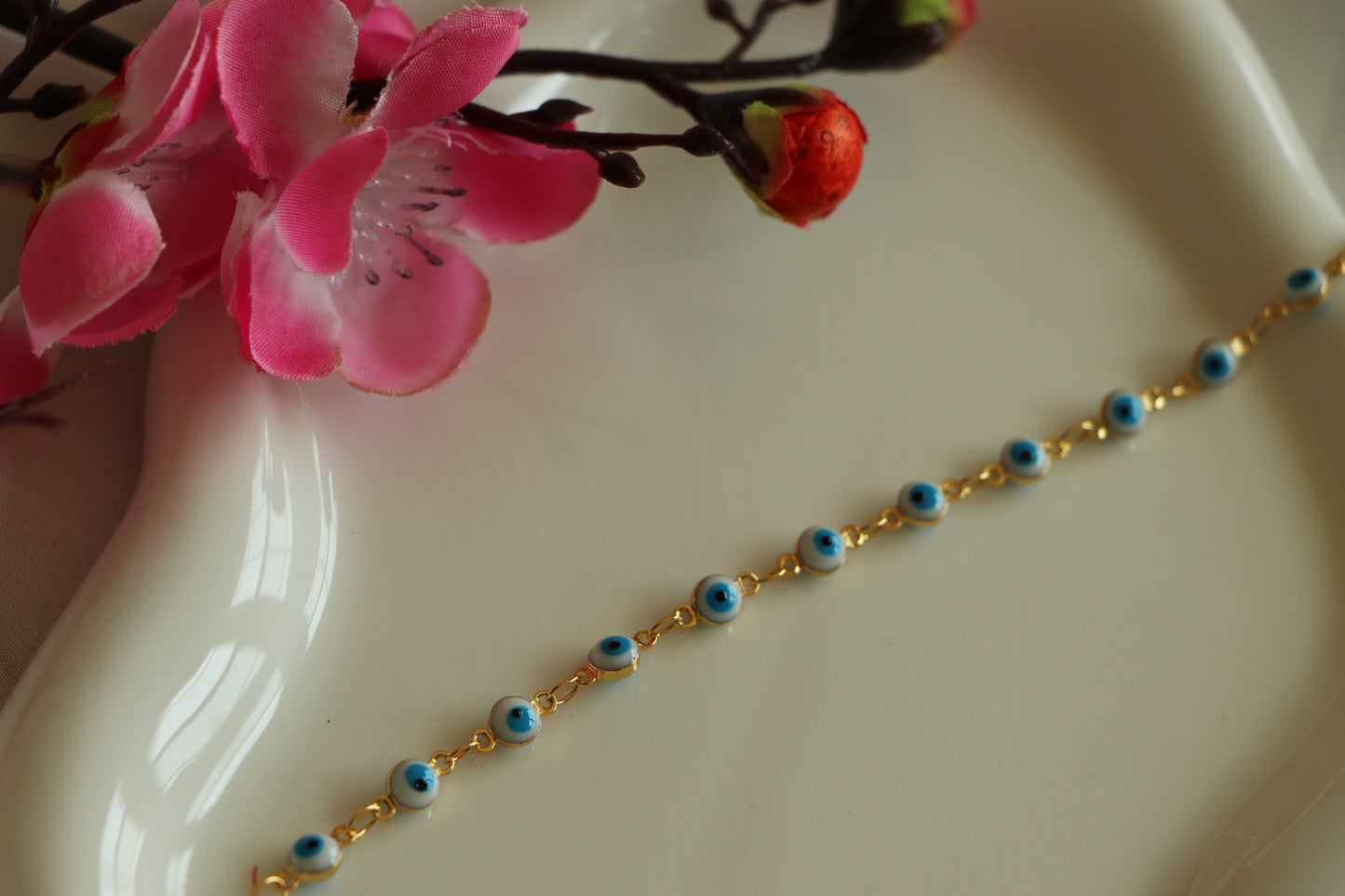 Simple Blue Lucky Evil Eyes Anklet