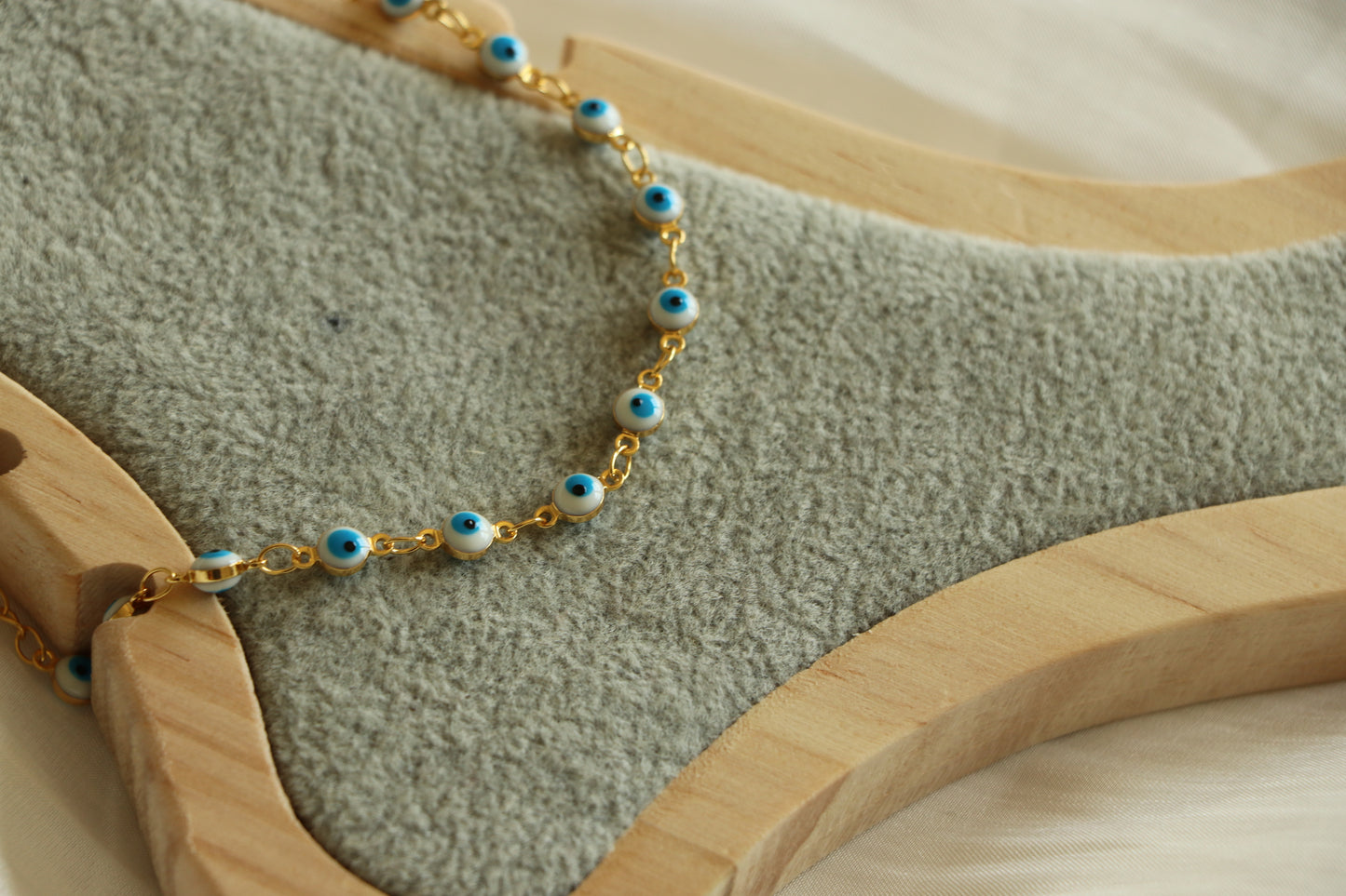 Simple Blue Lucky Evil Eyes Anklet