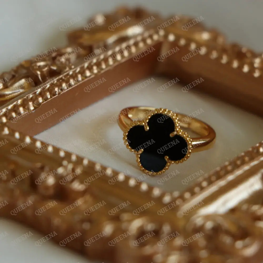 Black Clover Free Size Ring - Adjustable Rings