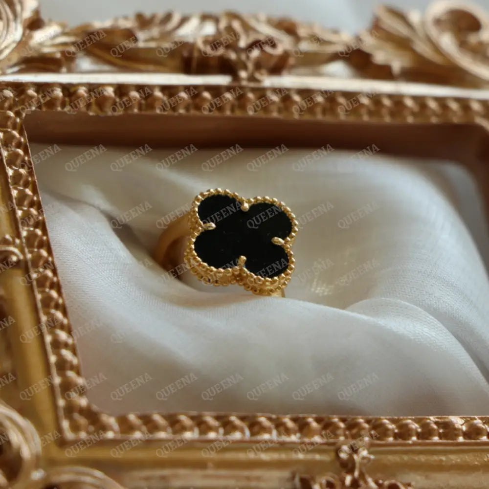 Black Clover Free Size Ring - Adjustable Rings