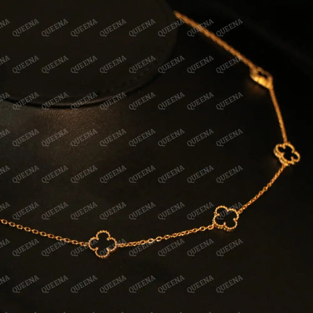 Black Mini Clovers Choker Necklace Necklaces