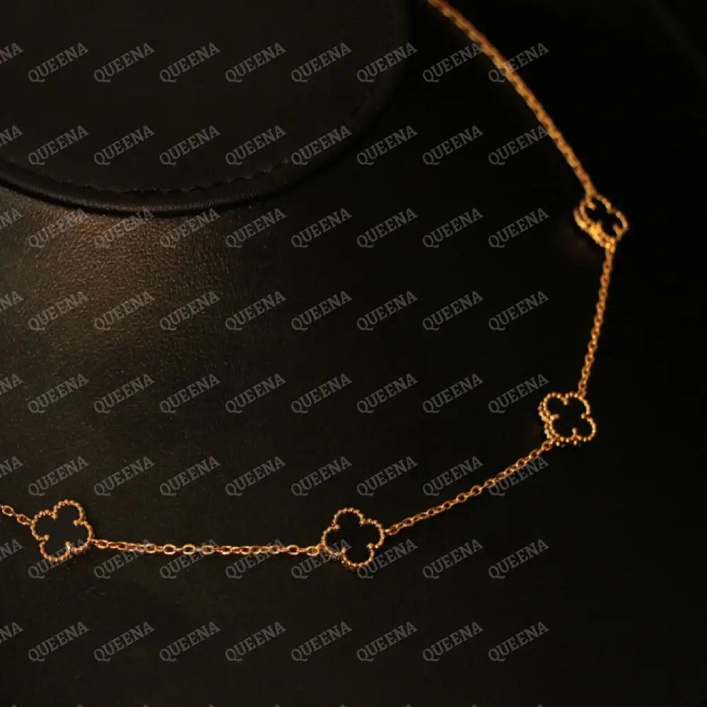 Black Mini Clovers Choker Necklace Necklaces