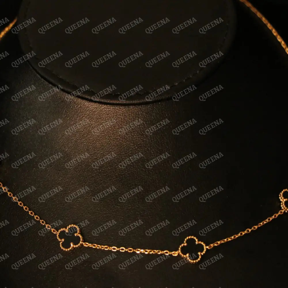 Black Mini Clovers Choker Necklace Necklaces