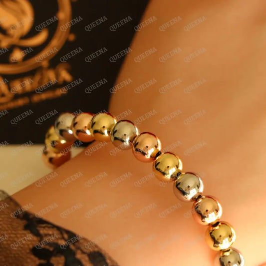 Bubbles Bracelet - Three Tone Colors Silver With Yellow And Rose Gold Plating