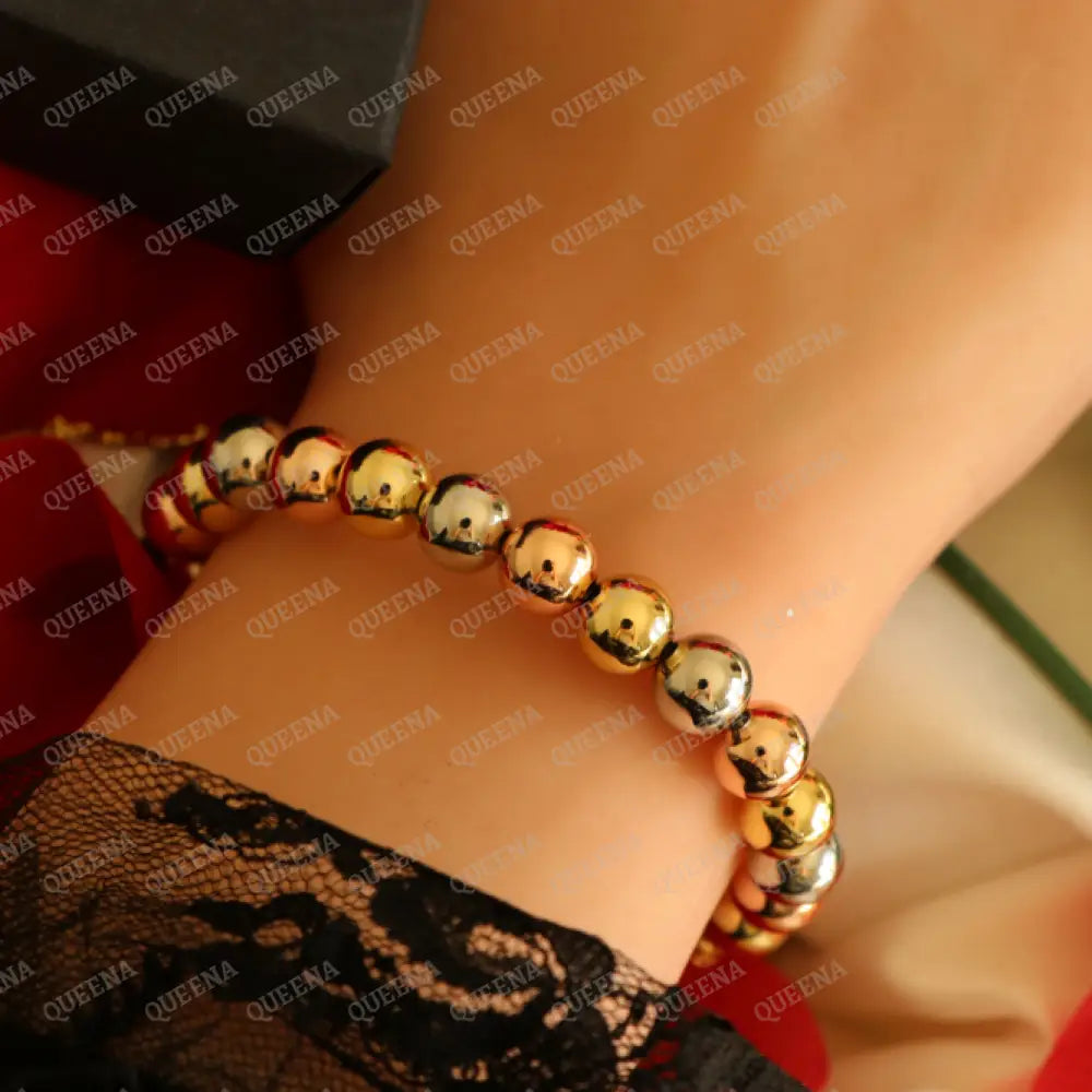 Bubbles Bracelet - Three Tone Colors Silver With Yellow And Rose Gold Plating
