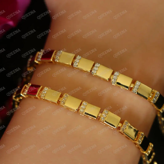 Catalina Golden Bracelet Studded with Gold or Silver Zircon Stones Bracelet