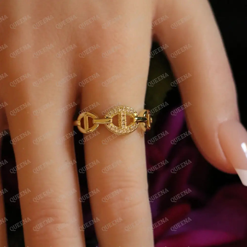 Catrina Sparkle Ring Studded With Zircon / Adjustable Ring (Free Size) Rings