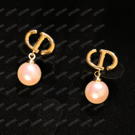 CD Earrings with Pearls - earrings