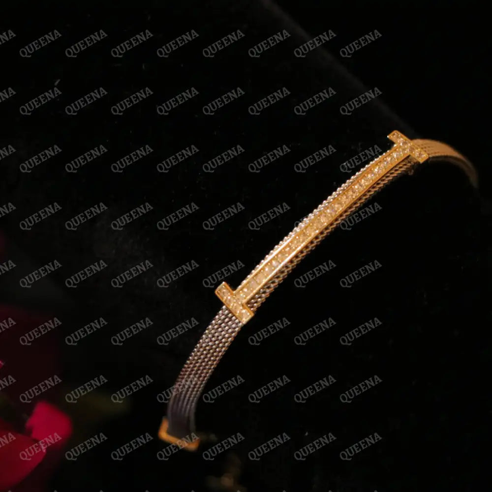 Celina Mix Silver with gold Bangle Bracelet