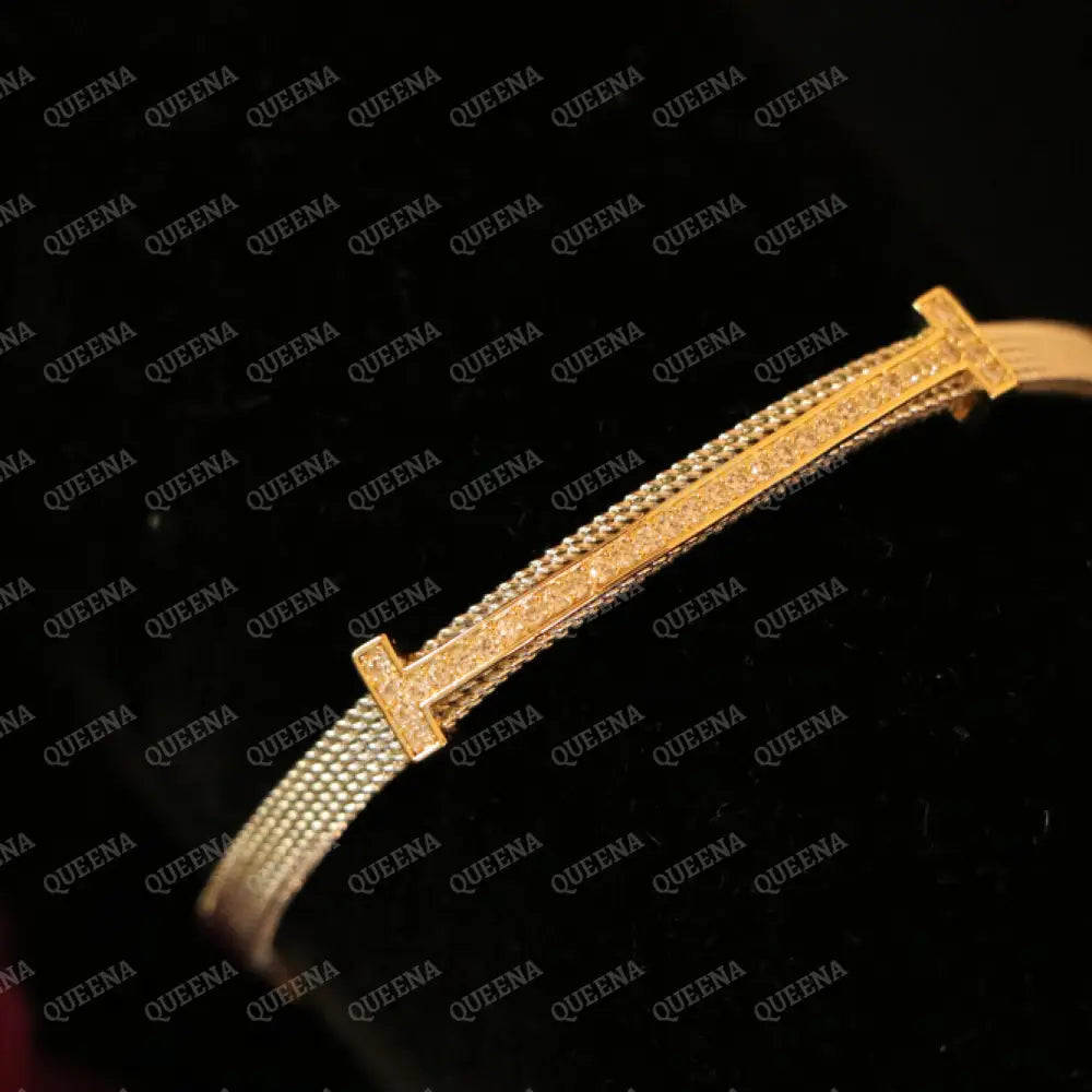 Celina Mix Silver with gold Bangle Bracelet