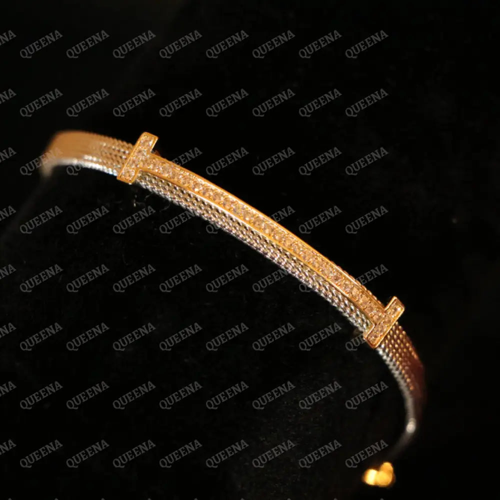 Celina Mix Silver with gold Bangle Bracelet