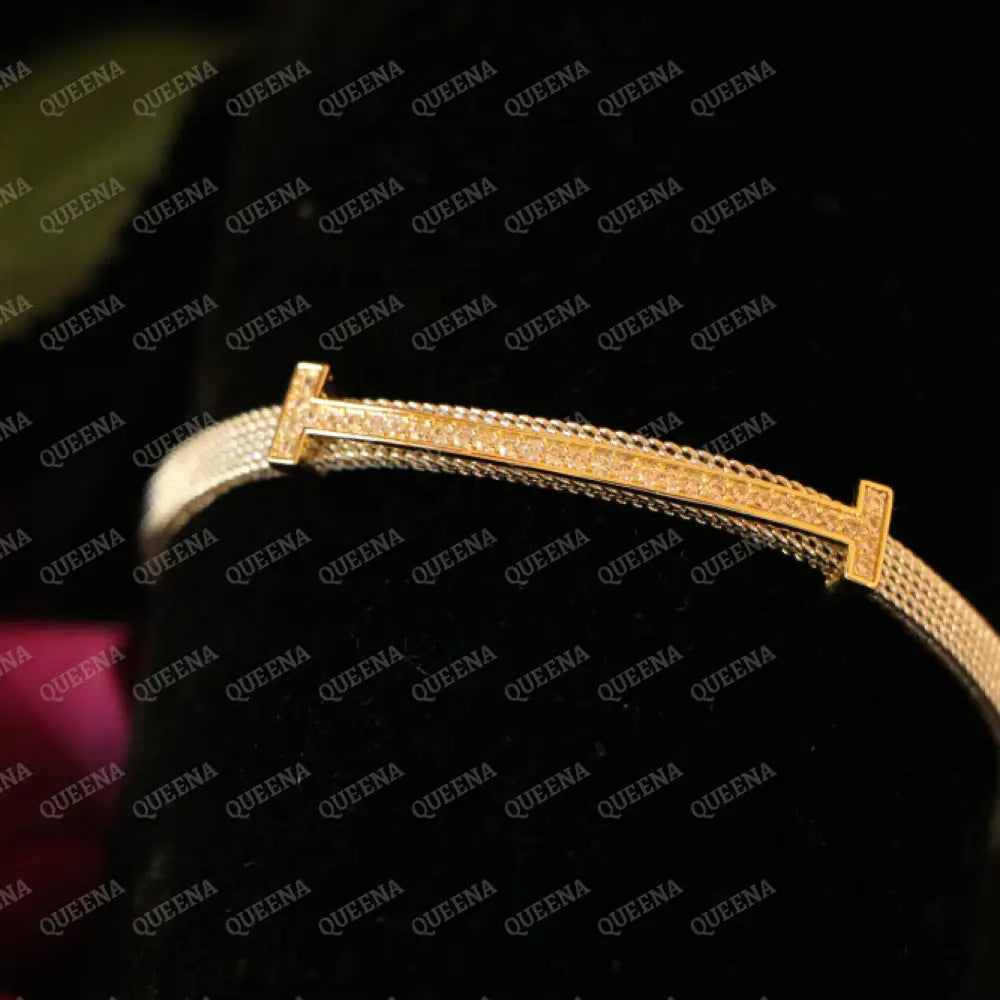 Celina Mix Silver with gold Bangle Bracelet