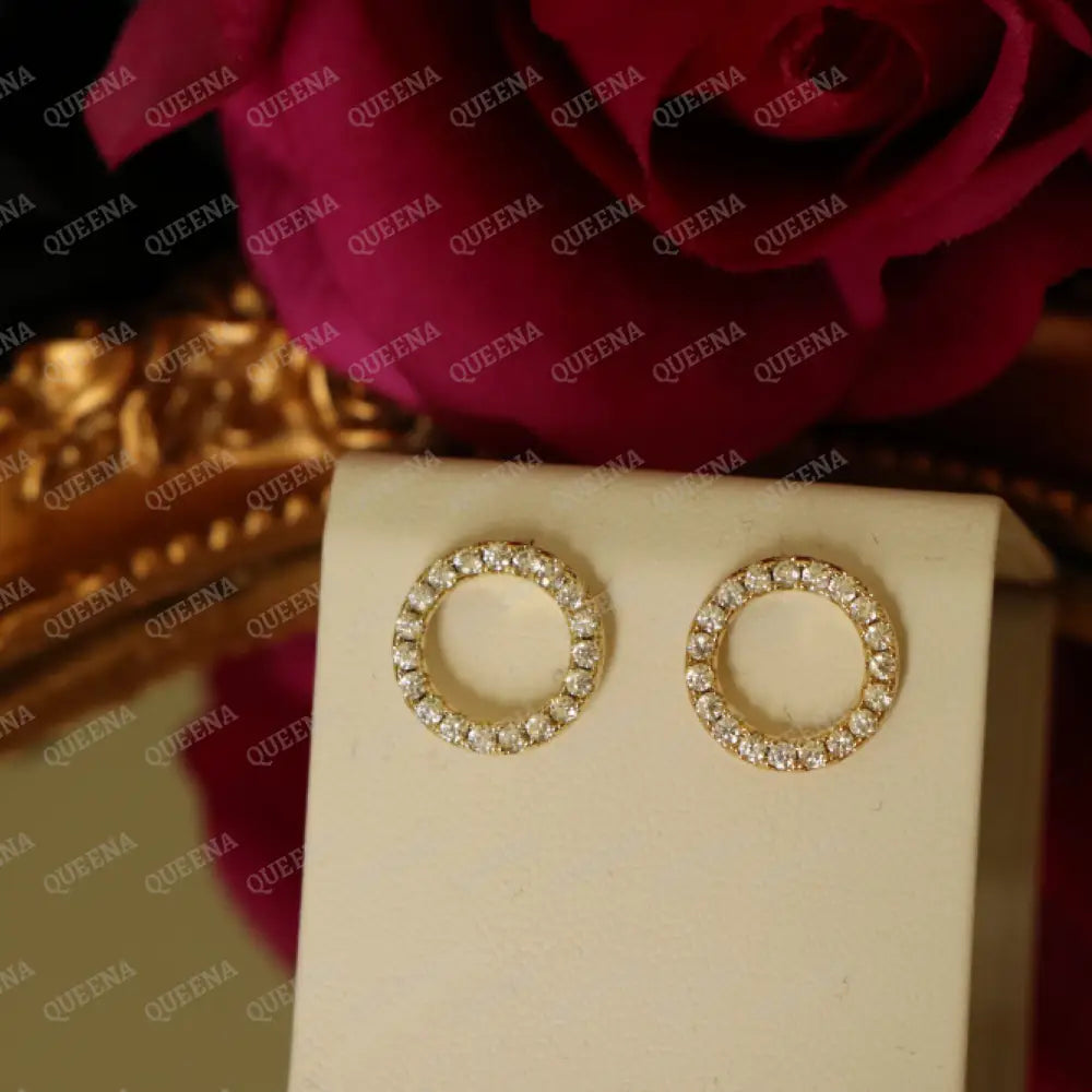 Christina Circular Stud Earrings studded with full Zircons earrings