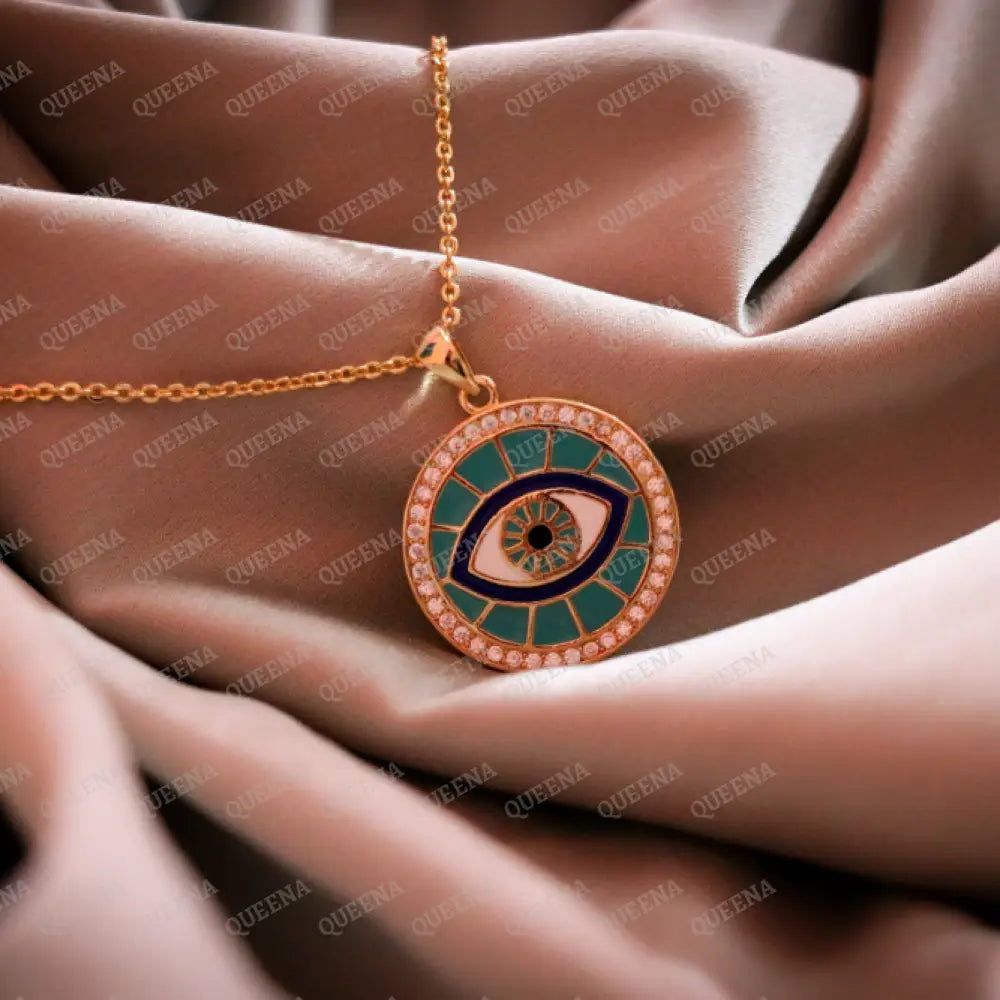 Circle Evil Eye Pendant Necklace Necklaces