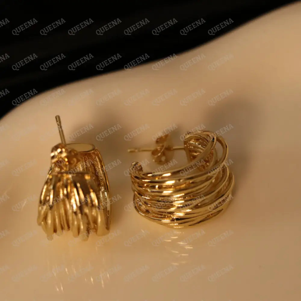 Clara C- Shape Stud Earrings Earrings