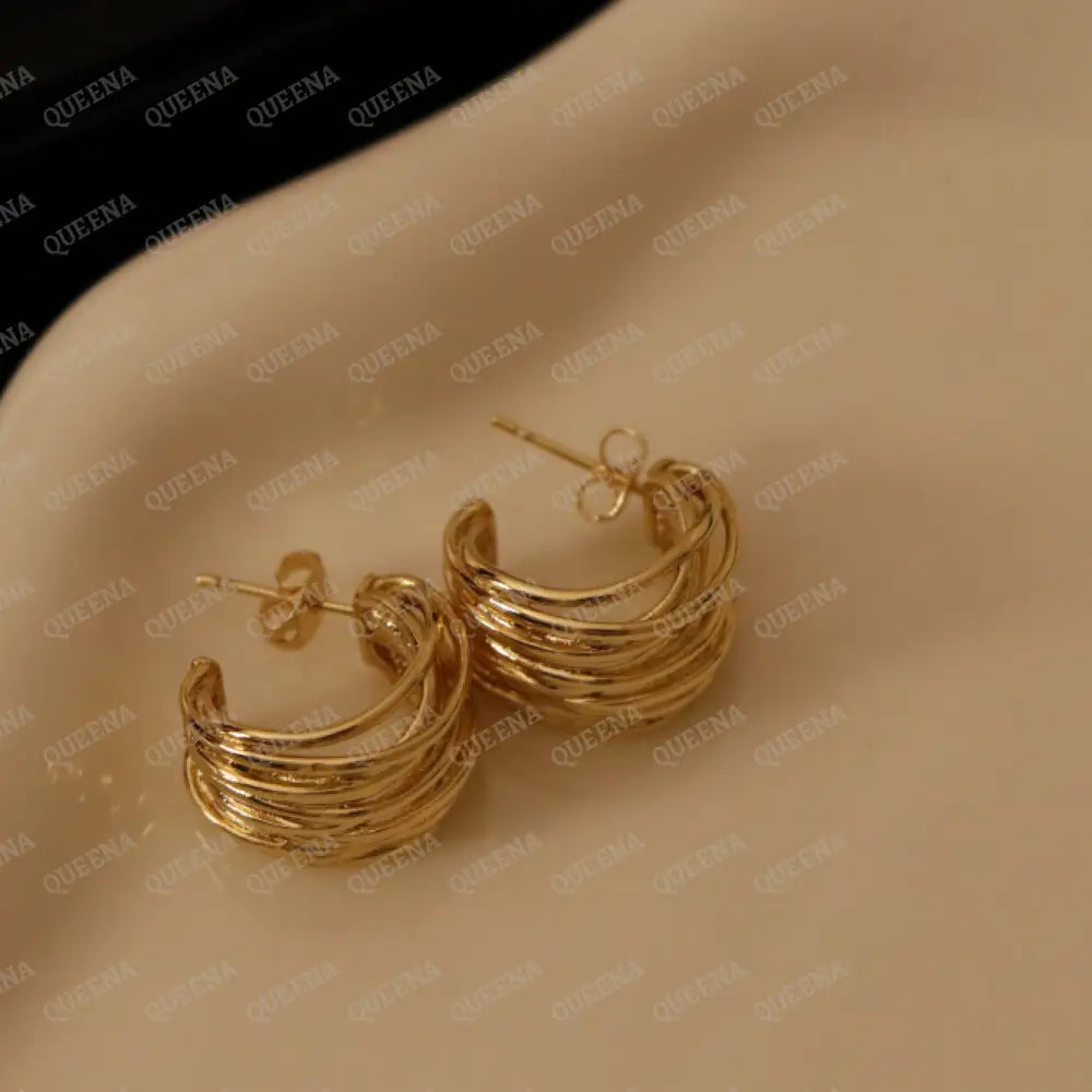 Clara C- Shape Stud Earrings Earrings