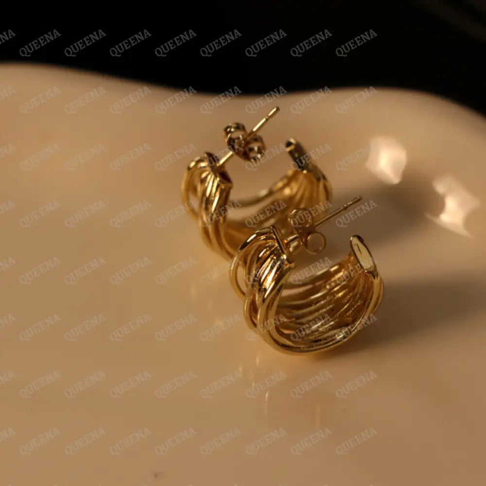 Clara C- Shape Stud Earrings Earrings