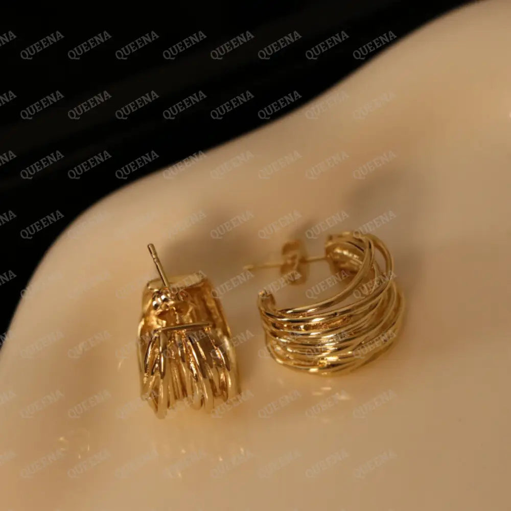 Clara C- Shape Stud Earrings Earrings