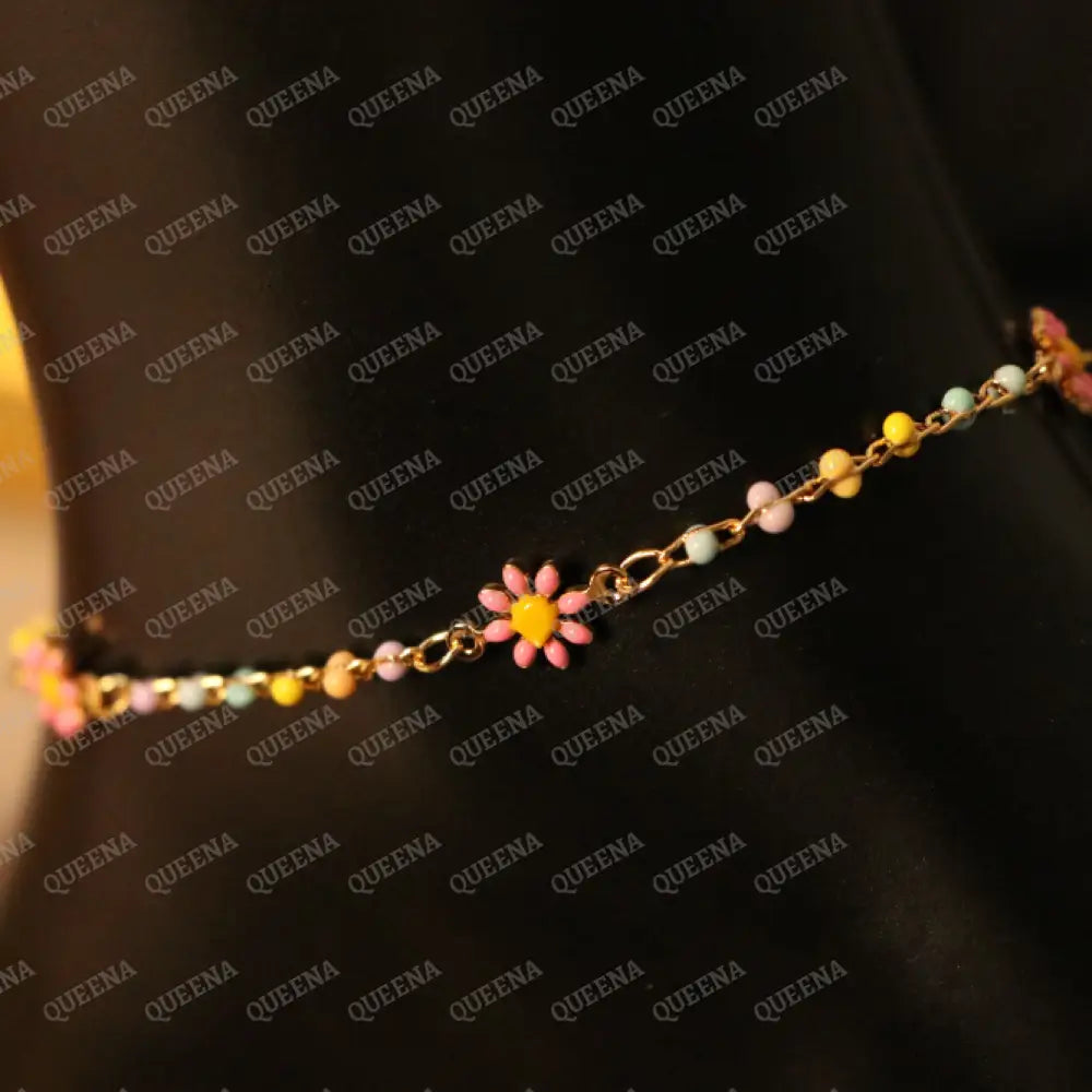 Colorful Flowers Anklet Anklet