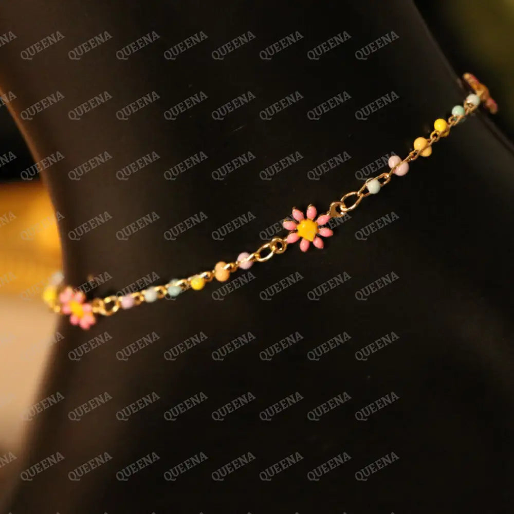 Colorful Flowers Anklet Anklet