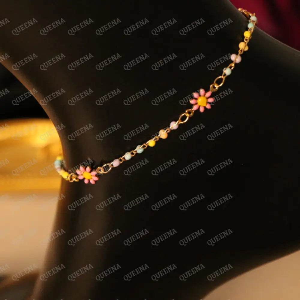 Colorful Flowers Anklet Anklet