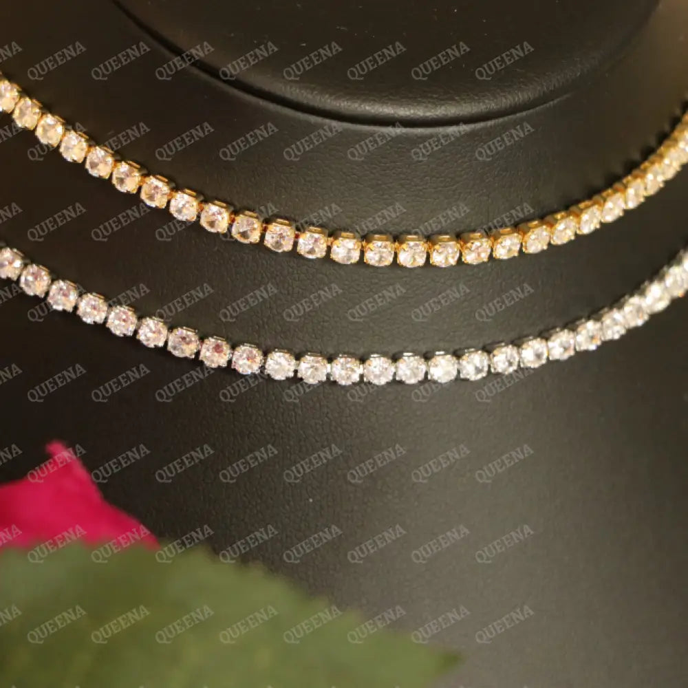 Crystal Rhinestone Tennis Choker Necklace Necklaces