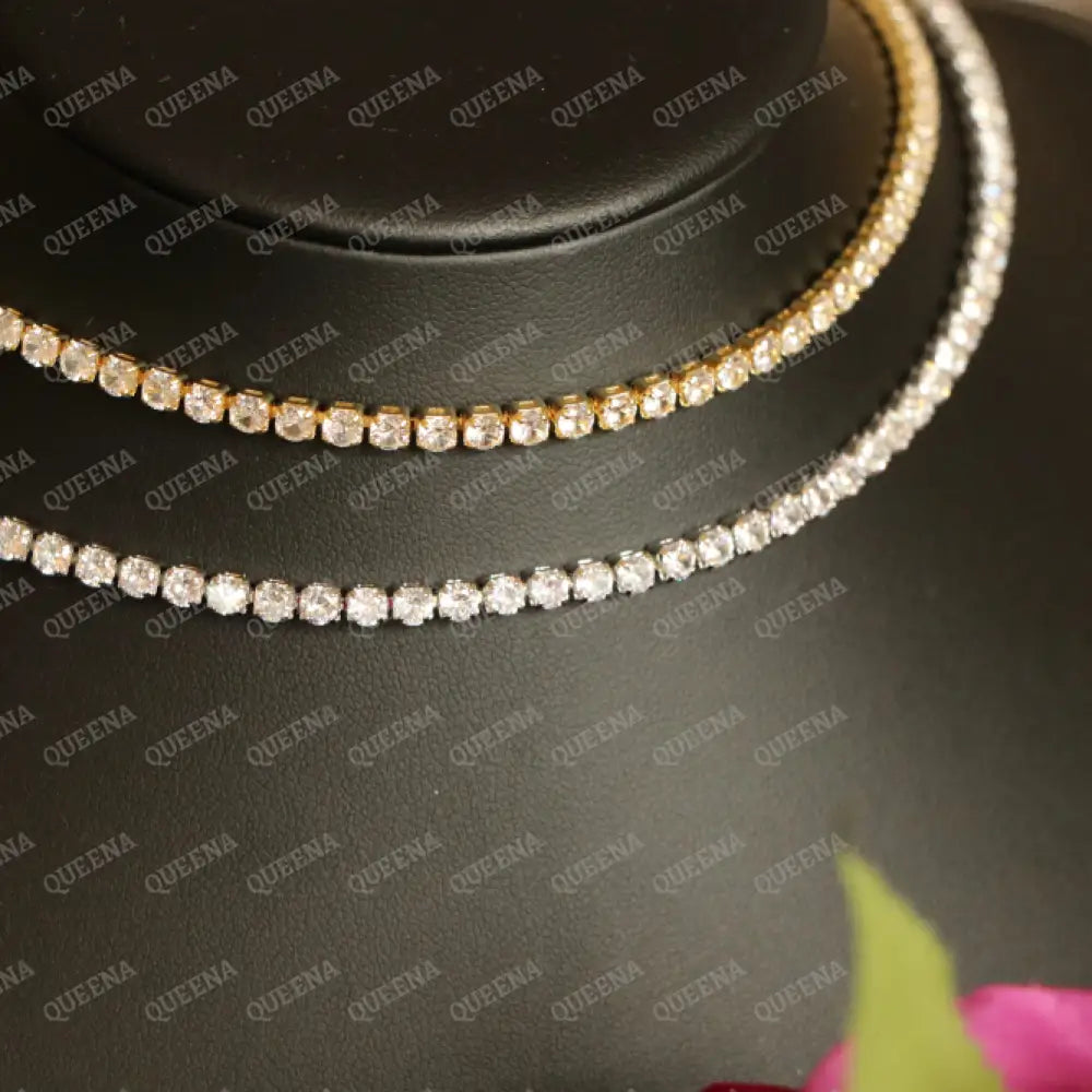 Crystal Rhinestone Tennis Choker Necklace Necklaces