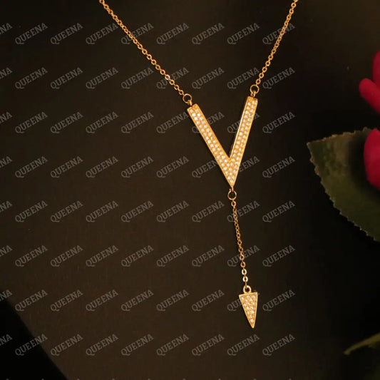 Crystals -V- Necklace - Necklaces