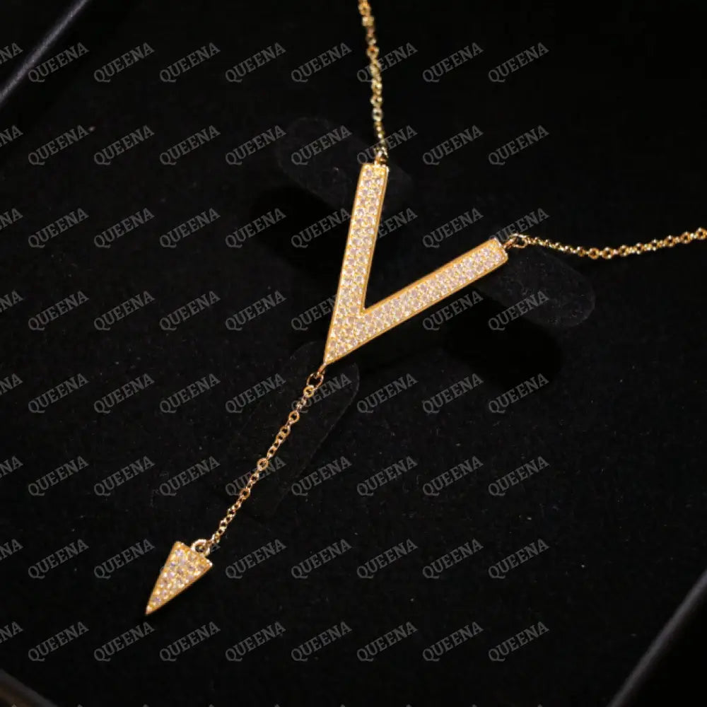 Crystals -V- Necklace - Necklaces
