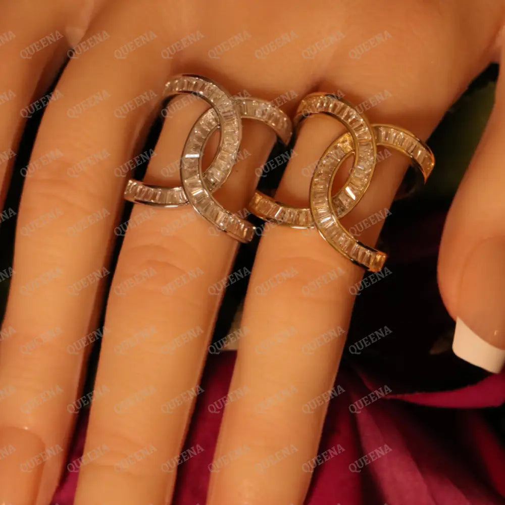 Crystals X Ring - Adjustable (Free Size) - Rings