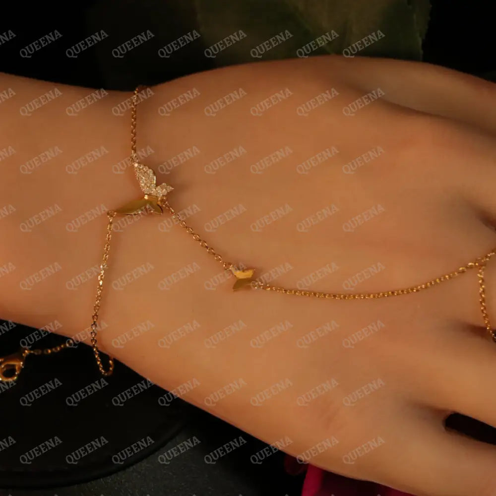 Cutie Butterfly Hand Chain Bracelet