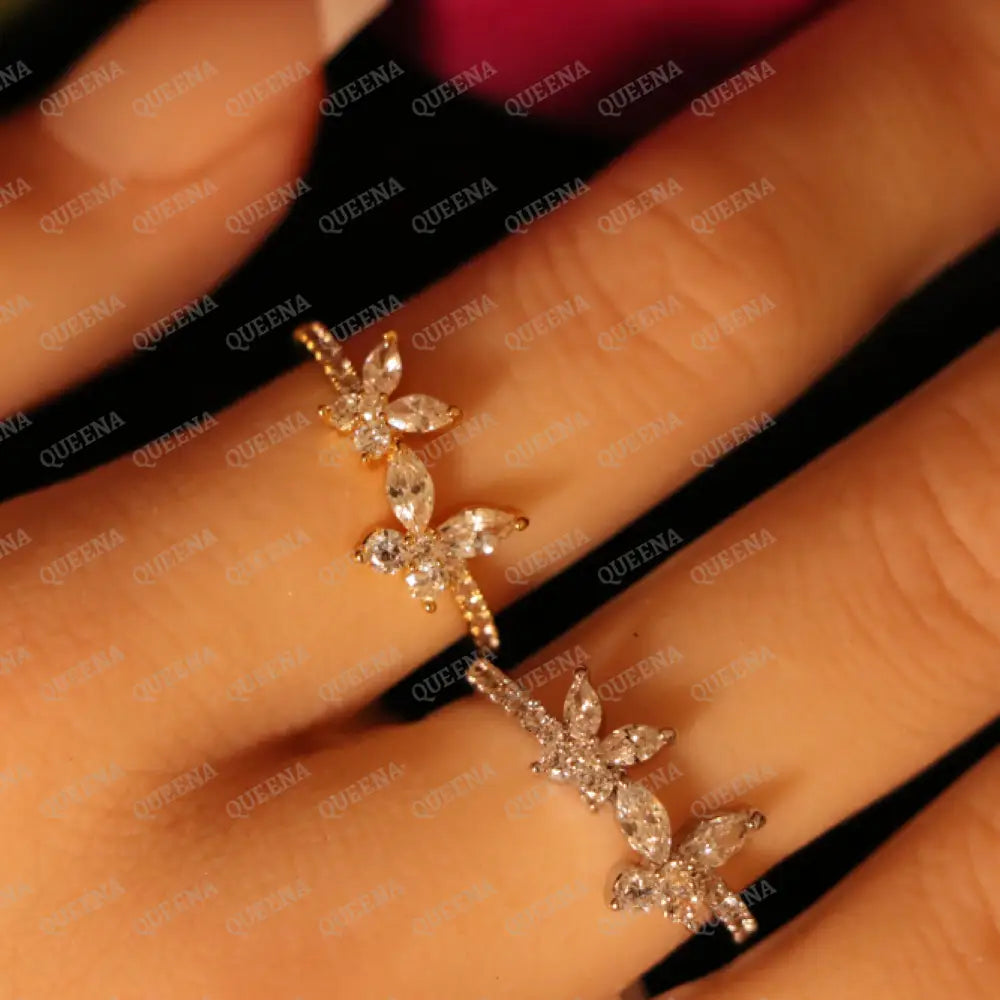 Cutie Crystal Butterfly Ring - Adjustable (Free Size) - Rings