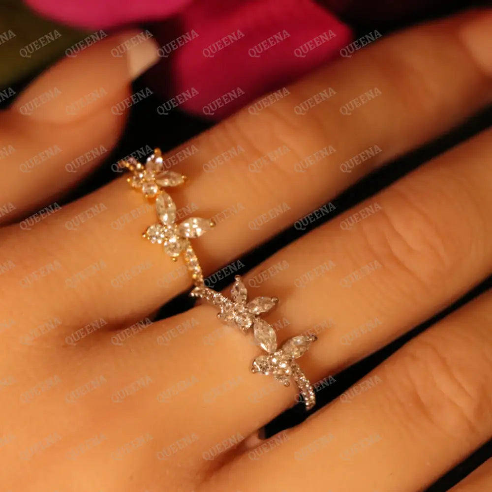Cutie Crystal Butterfly Ring - Adjustable (Free Size) - Rings