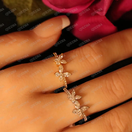 Cutie Crystal Butterfly Ring - Adjustable (Free Size) - Rings