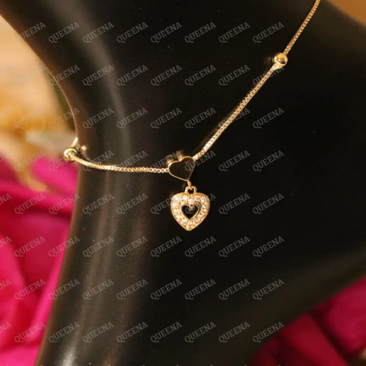 Cutie Sparkle Heart Anklet - Anklet