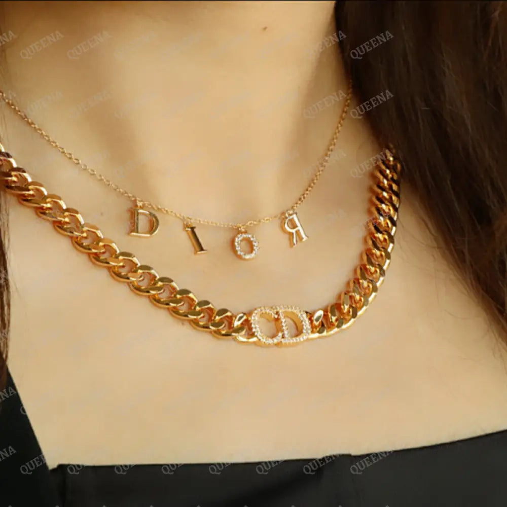 Dainty Fine Cd Lettrs Adjustable Chocker Necklace Necklaces
